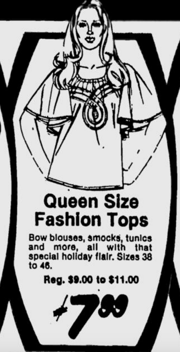 Illustration for article titled Let's Talk About the 'Queen Size' Fashions of the 1970s